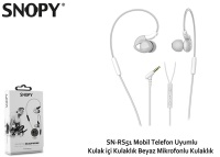 Snopy SN-RS51 Mobil Telefon Uyumlu Kulak içi Kulaklık Beyaz Mikrofonlu Kulaklık